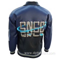Custom Men's Embroidery Quilted PU Leather Bomber Jacket